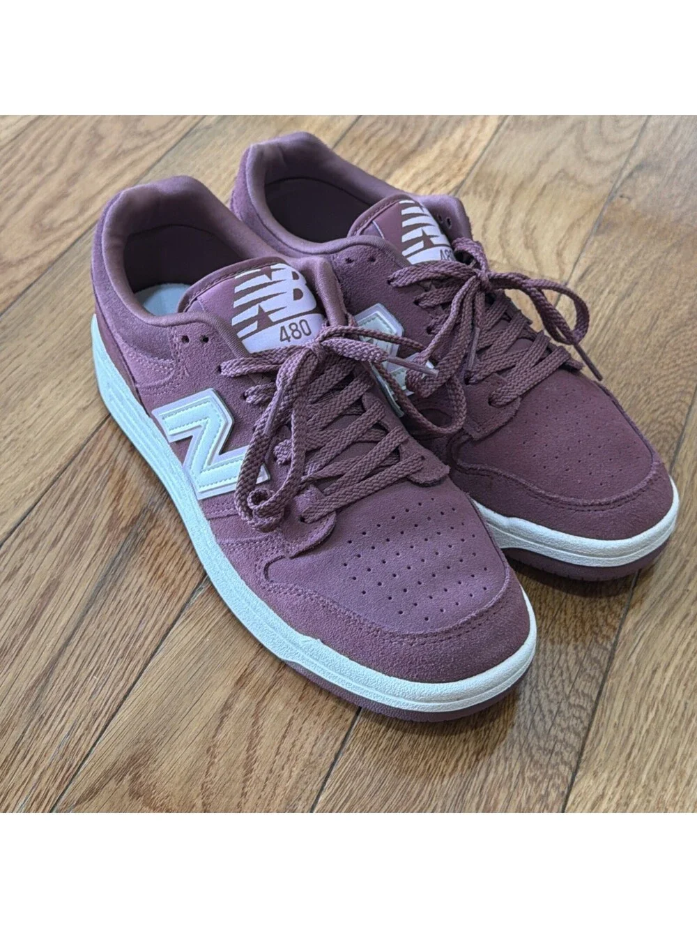 Women’s Size US 7.5 New Balance 480 Shoes Burgundy Pink Sneakers (L 7.5 / R 8.5